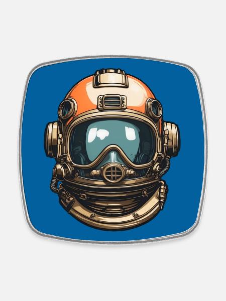 Jetpilothelm Pilotenhelm Jetpilot - Viereckiger Kühlschrankmagnet - Weiß