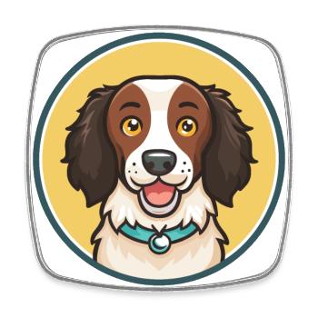 Stabyhoun Chien Race Dessin animé Kawaii Clipart Animal - Magnet carré - blanc - Devant