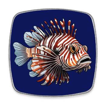 Farbenprächtiger Rotfeuerfisch Korallenfisch - Viereckiger Kühlschrankmagnet - Weiß - Vorne