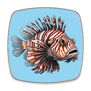 Poisson-lion Poisson corail - Magnet carré - blanc - Devant