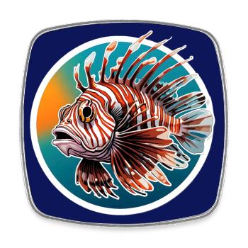 Farbenprächtiger Rotfeuerfisch Korallenfisch - Viereckiger Kühlschrankmagnet - Weiß - Vorne