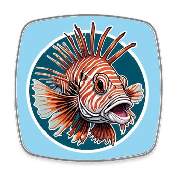 Colorful lionfish coral fish - Square fridge magnet - white - Front