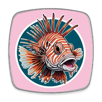Farbenprächtiger Rotfeuerfisch Korallenfisch - Viereckiger Kühlschrankmagnet - Weiß - Vorne