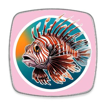 Farbenprächtiger Rotfeuerfisch Korallenfisch - Viereckiger Kühlschrankmagnet - Weiß - Vorne