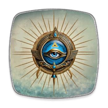Symbole de l’œil égyptien qui voit tout - Magnet carré - blanc - Devant