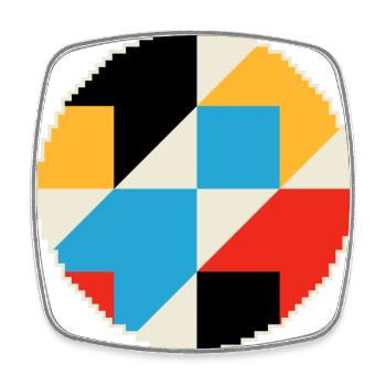 Geometrische Komposition in lebendigen Farben - Viereckiger Kühlschrankmagnet - Weiß - Vorne