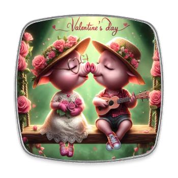 Valentine's Day - Square fridge magnet - white - Front