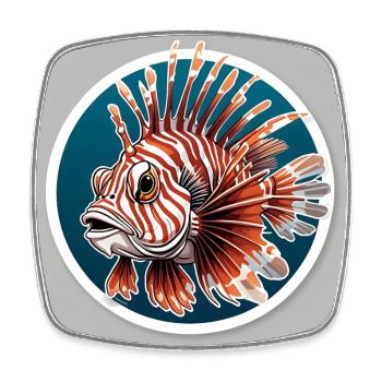 Farbenprächtiger Rotfeuerfisch Korallenfisch - Viereckiger Kühlschrankmagnet - Weiß - Vorne