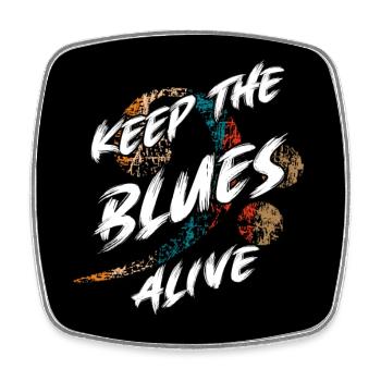 Le blues est vivant Gardez le blues vivant - Magnet carré - blanc - Devant
