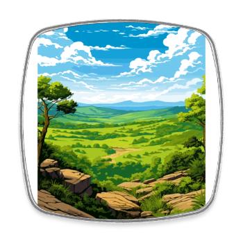 Affiche de voyage souvenir du parc national de Shenandoah - Magnet carré - blanc - Devant