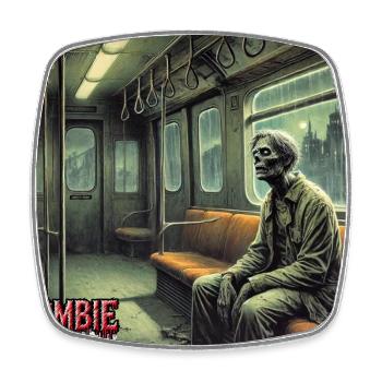Zombie U Bahn - Viereckiger Kühlschrankmagnet - Weiß - Vorne