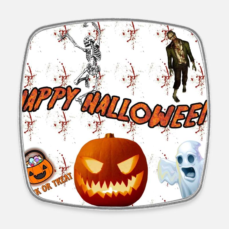happy halloween version 3 - Square fridge magnet - white