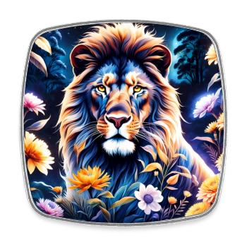 La beauté d'un lion dans son environnement - Magnet carré - blanc - Devant