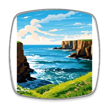 North Coast 500 Scotland Voyage Poster Souvenir - Magnet carré - blanc - Devant