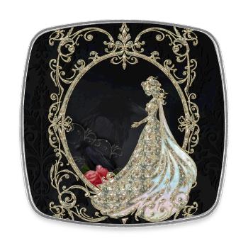 Elegance in gold and black - Square fridge magnet - white - Front