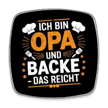 Ich bin Opa und backe das reicht - Viereckiger Kühlschrankmagnet - Weiß - Vorne
