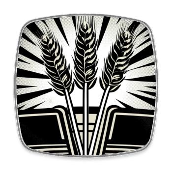 3 ears of grain wheat - Square fridge magnet - white - Front