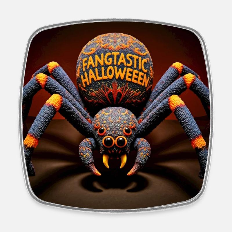Fangtastic Arachnide d’Halloween - Magnet carré - blanc
