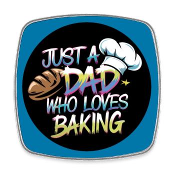 Papa adore faire du pain - Papa est notre boulanger - Magnet carré - blanc - Devant