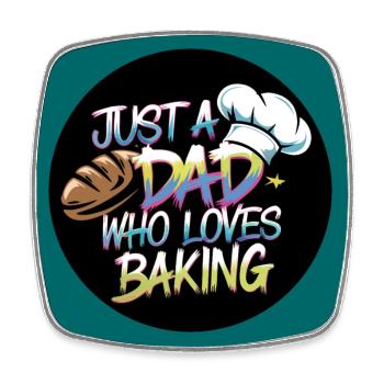 Papa adore faire du pain - Papa est notre boulanger - Magnet carré - blanc - Devant