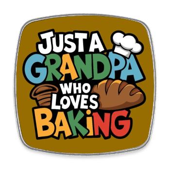 Papi est boulanger, notre papy aime cuisiner - Magnet carré - blanc - Devant