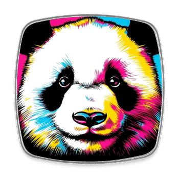 Panda - Viereckiger Kühlschrankmagnet - Weiß - Vorne