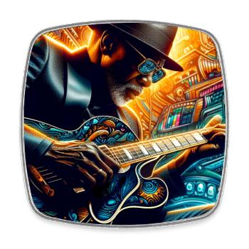 Bluesman - Viereckiger Kühlschrankmagnet - Weiß - Vorne