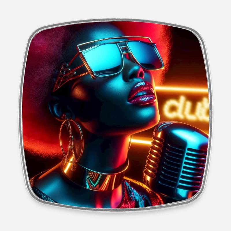 Diva Jazz Club - Square fridge magnet - white