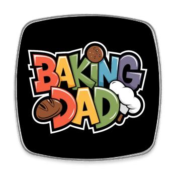 Papa est boulanger, papa fait du pain - Magnet carré - blanc - Devant