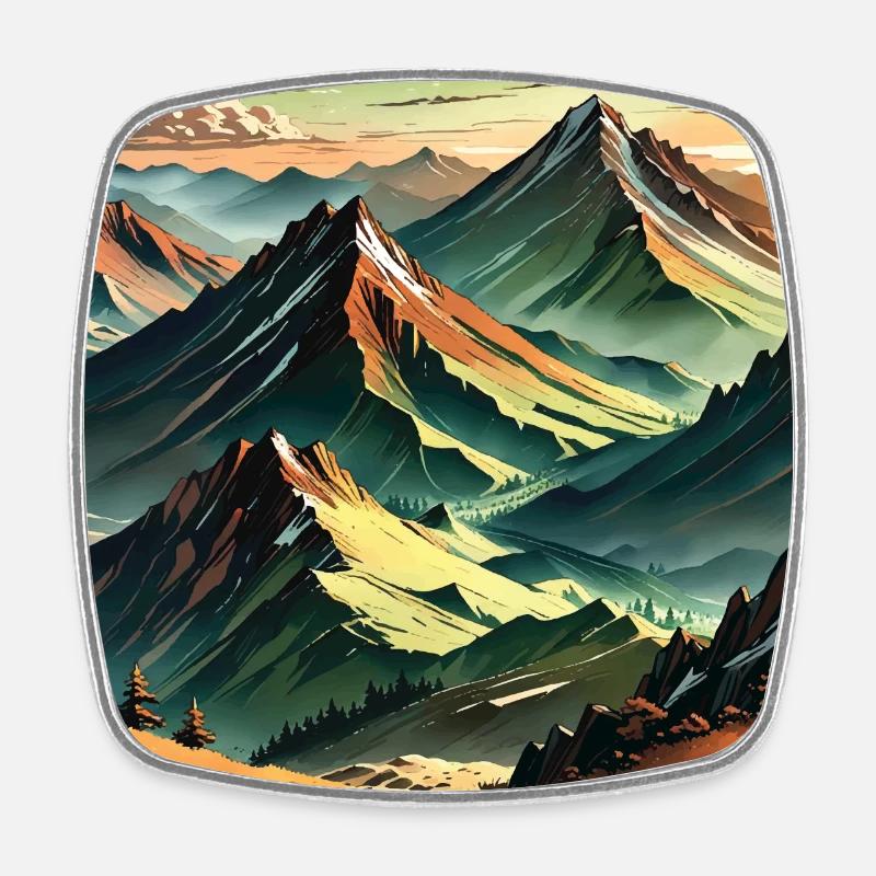 MOUNTAIN - Square fridge magnet - white
