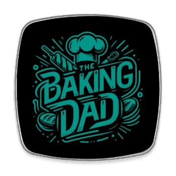 backender Papa - Vater ist Bäcker und backt Brot - Viereckiger Kühlschrankmagnet - Weiß - Vorne