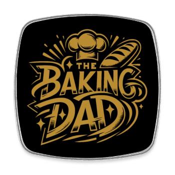 backender Papa - Vater ist Bäcker und backt Brot - Viereckiger Kühlschrankmagnet - Weiß - Vorne