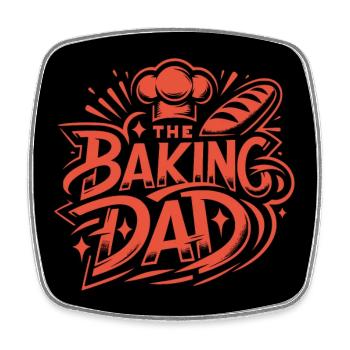 backender Papa - Vater ist Bäcker und backt Brot - Viereckiger Kühlschrankmagnet - Weiß - Vorne