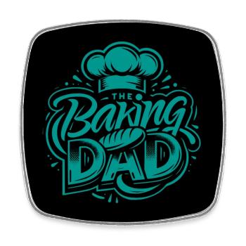 backender Papa - Vater ist Bäcker und backt Brot - Viereckiger Kühlschrankmagnet - Weiß - Vorne
