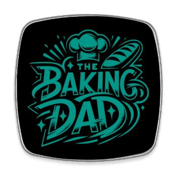 backender Papa - Vater ist Bäcker und backt Brot - Viereckiger Kühlschrankmagnet - Weiß - Vorne