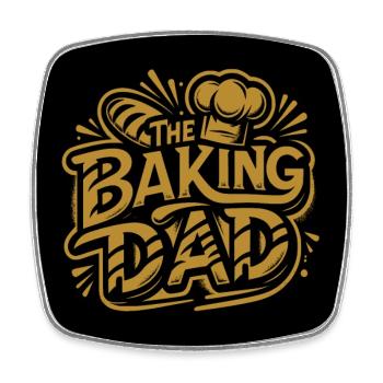 backender Papa - Vater ist Bäcker und backt Brot - Viereckiger Kühlschrankmagnet - Weiß - Vorne