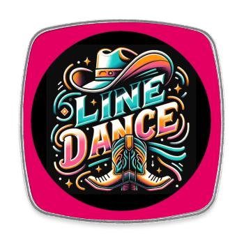 Line Dance Linedance mein Hobby - Viereckiger Kühlschrankmagnet - Weiß - Vorne