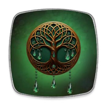 Stylized Tree of Life - Square fridge magnet - white - Front
