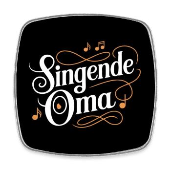 Singende Oma - unsere Oma Großmutter singt gerne - Viereckiger Kühlschrankmagnet - Weiß - Vorne