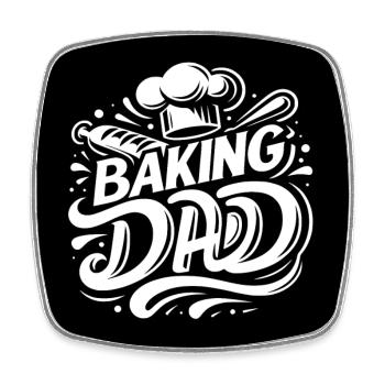 Le papa pâtissier - Daddy Bakes - Magnet carré - blanc - Devant