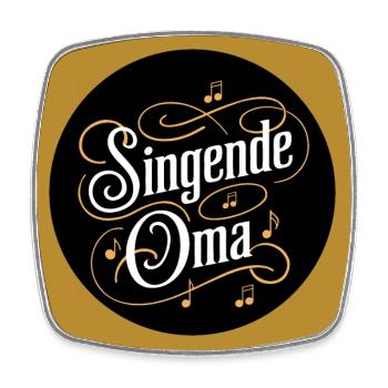 Singende Oma - Großmutter ist im Chor Gesangverein - Viereckiger Kühlschrankmagnet - Weiß - Vorne