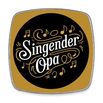 Singender Opa - Großvater ist im Chor Gesangverein - Viereckiger Kühlschrankmagnet - Weiß - Vorne