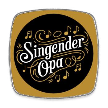 Singender Opa - Großvater ist im Chor Gesangverein - Viereckiger Kühlschrankmagnet - Weiß - Vorne