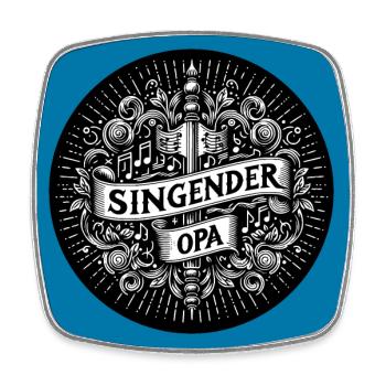 Singender Opa - Großvater ist im Chor Gesangverein - Viereckiger Kühlschrankmagnet - Weiß - Vorne