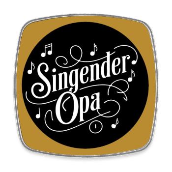 Singender Opa - Großvater ist im Chor Gesangverein - Viereckiger Kühlschrankmagnet - Weiß - Vorne
