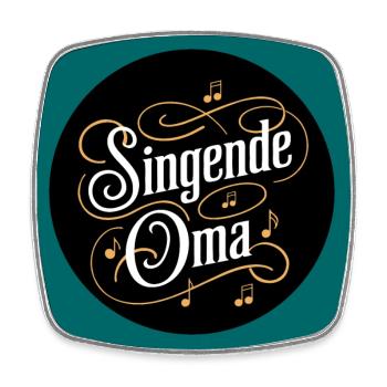 Singende Oma - Großmutter ist im Chor Gesangverein - Viereckiger Kühlschrankmagnet - Weiß - Vorne
