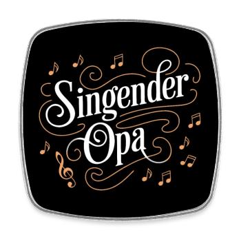 Singender Opa - Großvater ist im Chor Gesangverein - Viereckiger Kühlschrankmagnet - Weiß - Vorne