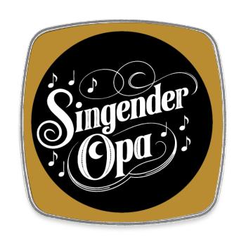 Singender Opa - Großvater ist im Chor Gesangverein - Viereckiger Kühlschrankmagnet - Weiß - Vorne