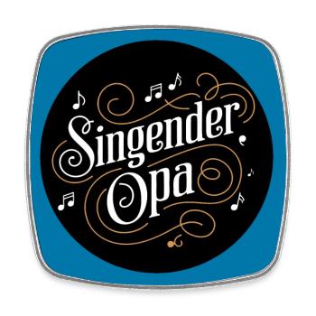 Singender Opa - Großvater ist im Chor Gesangverein - Viereckiger Kühlschrankmagnet - Weiß - Vorne
