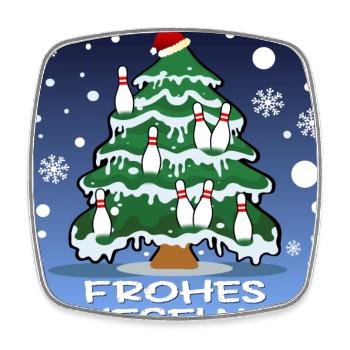 WEIHNACHTEN KEGEL VEREIN - Viereckiger Kühlschrankmagnet - Weiß - Vorne